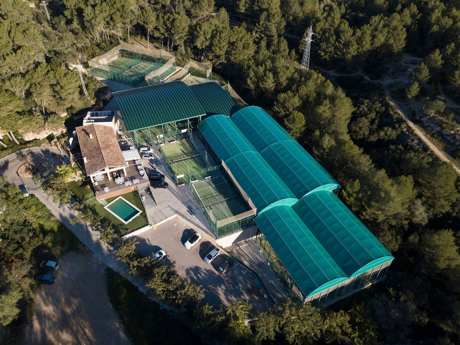 Pistas de pádel rodeadas de árboles en Mallorca